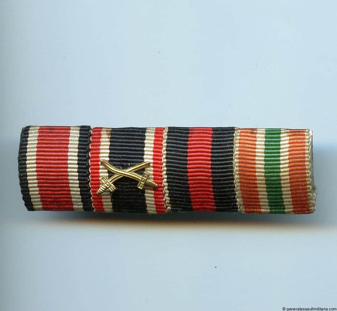 Meems Ribbons 4 piece ribbon bar with memel medal - Generalassaultmilitaria