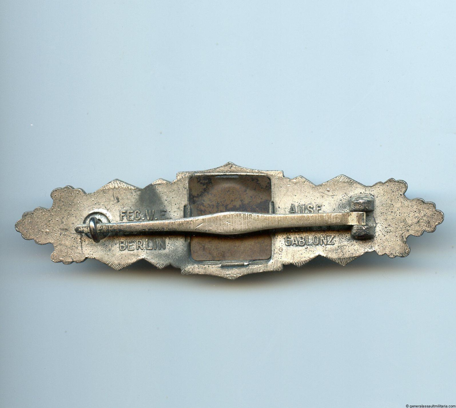 Close combat clasp in silver - A.G. M.u.K. Gablonz