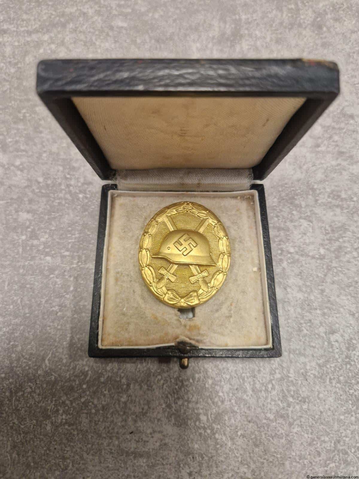 Wound badge in gold + case – Hauptmünzamt, Wien