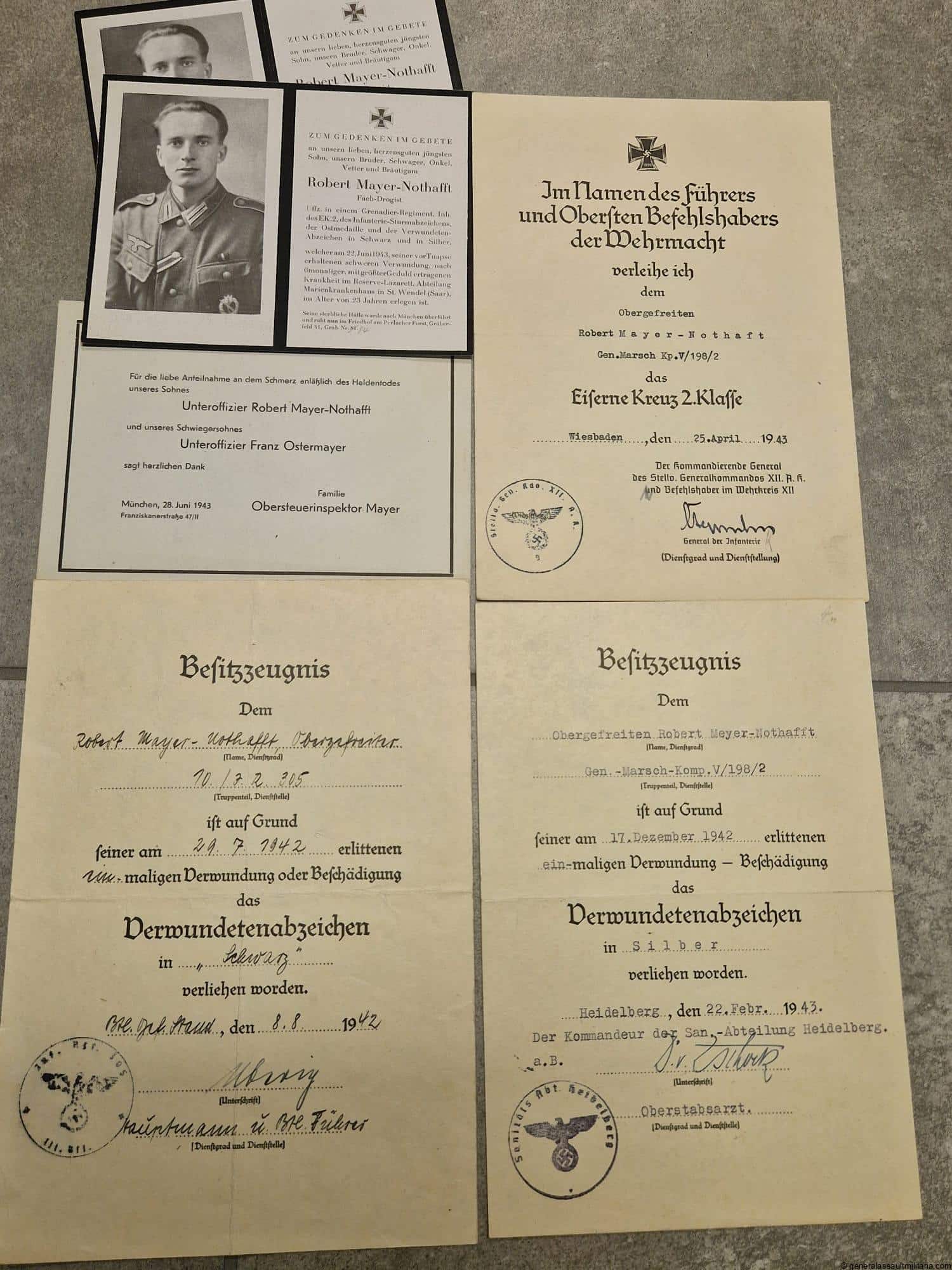 Small certificate set Robert Mayer-Nothaft, I.R. 305