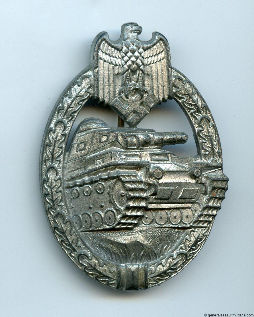 Panzer assault badge in silver – Steinhauer & Lück, Lüdenscheid