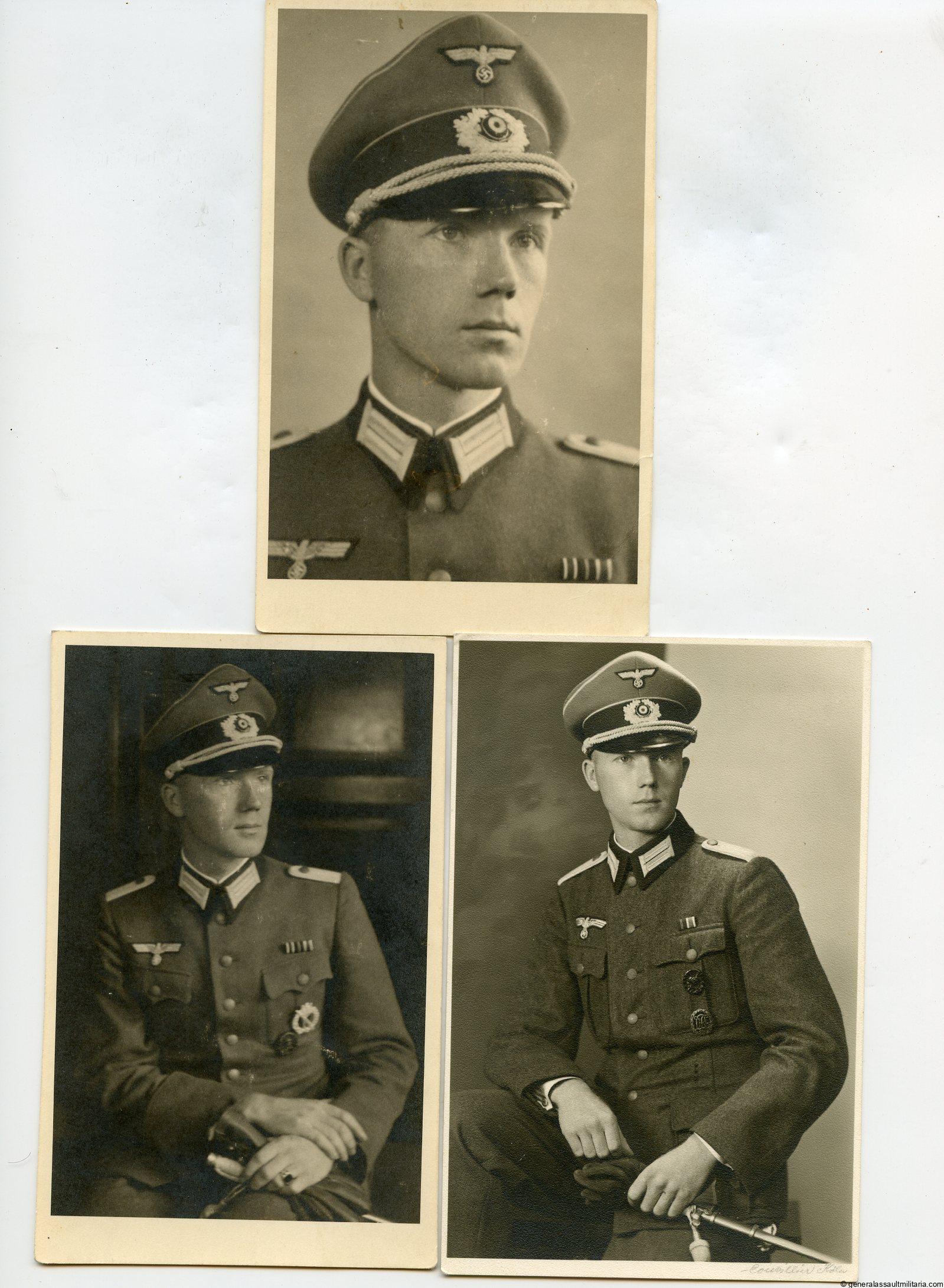 Three portraits of a Infanterie Leutnant
