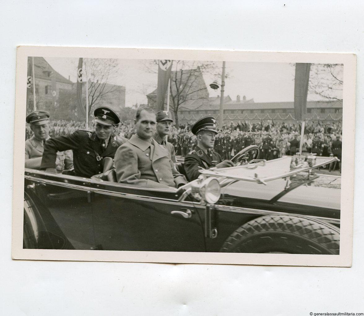 Hess portrait in his Mercedes