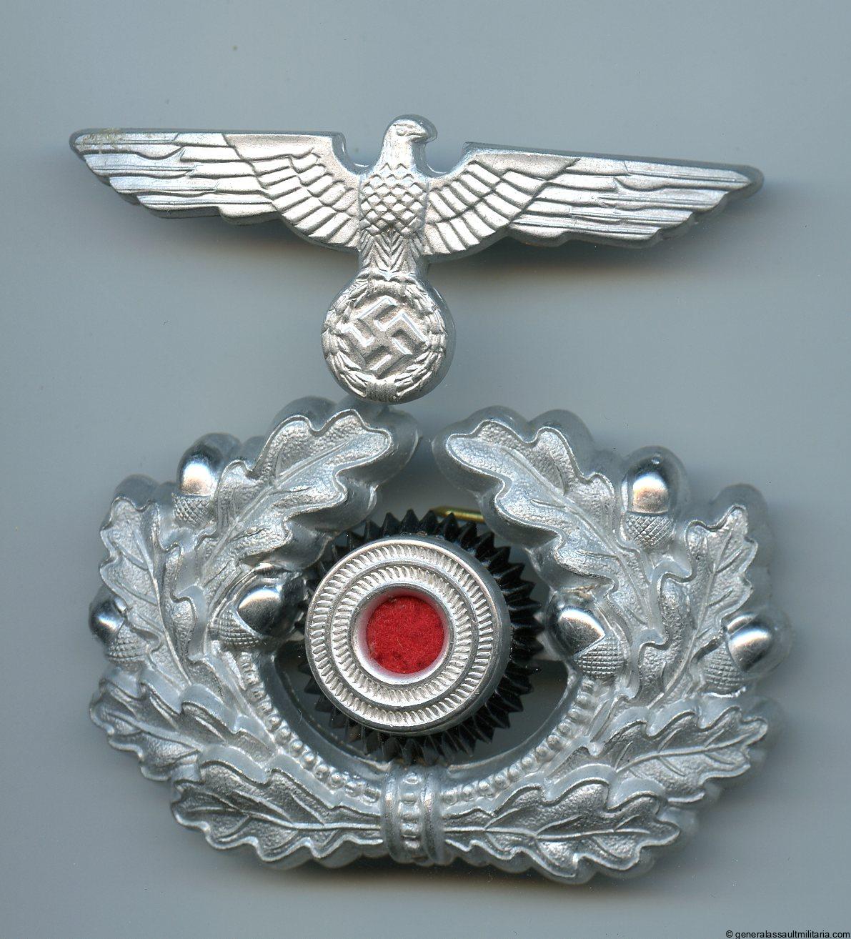 Aluminum heer visor cap insignia set
