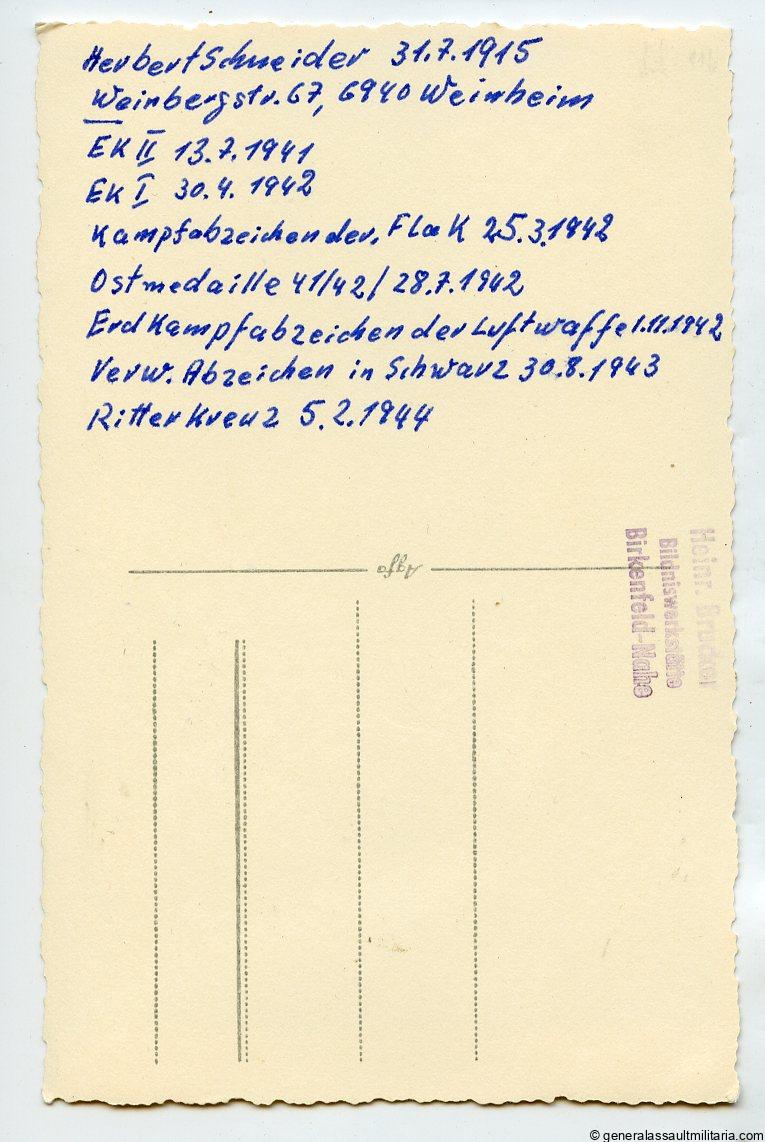 KC holder + signature - Herbert Schneider