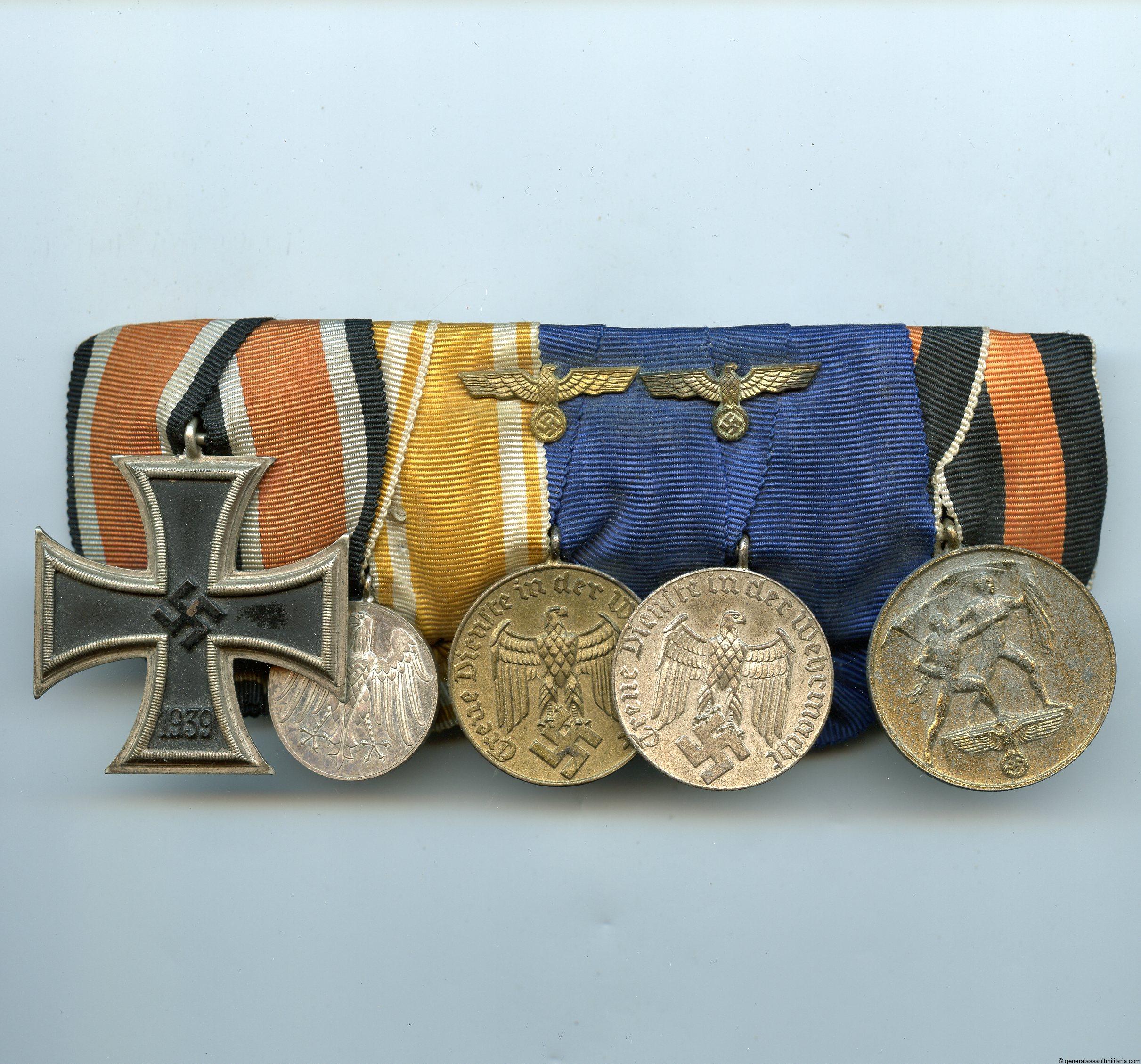 5 piece medal with Life saving medal