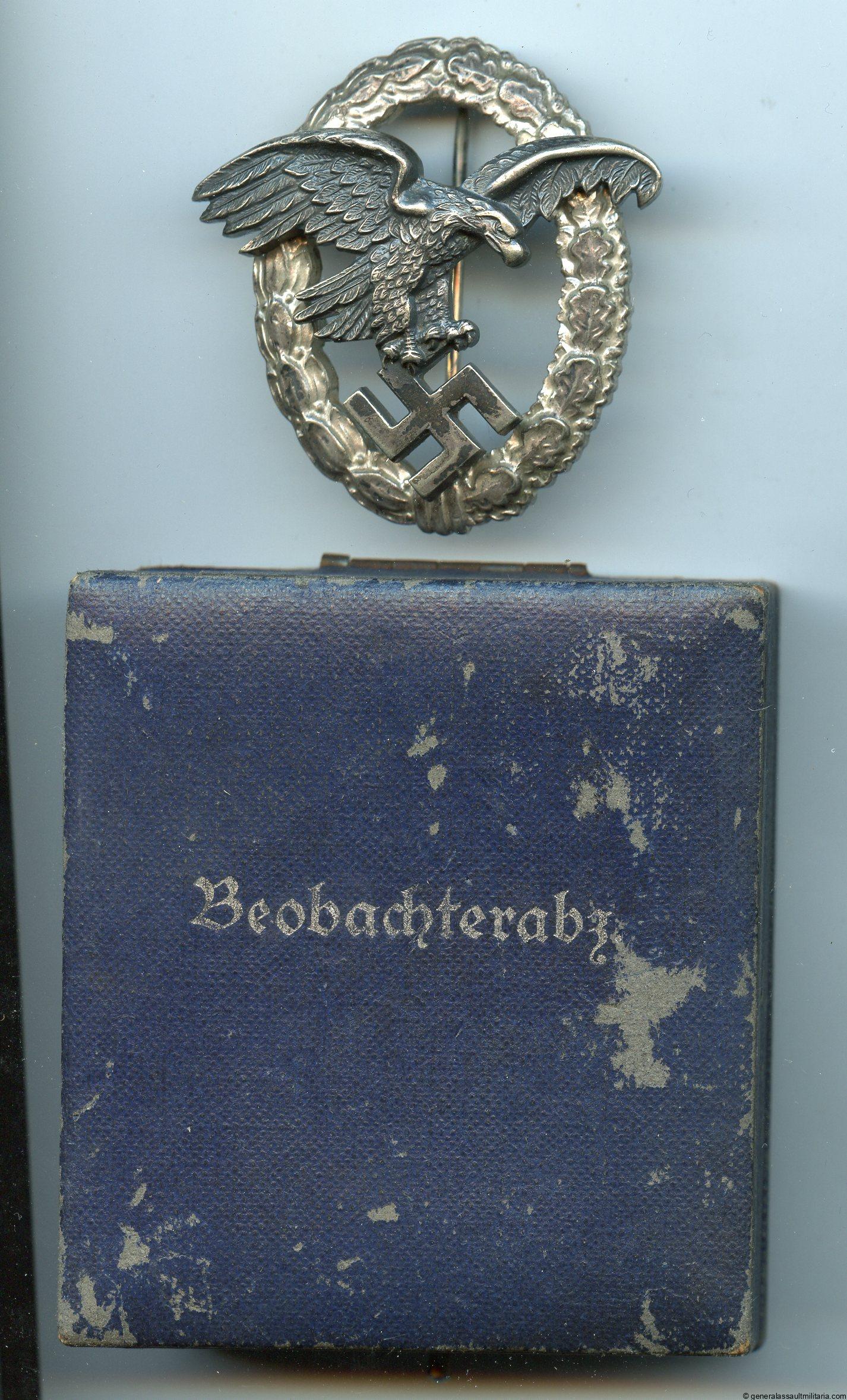 Luftwaffe observer badge cased - Assmann & Söhne, Lüdenscheid