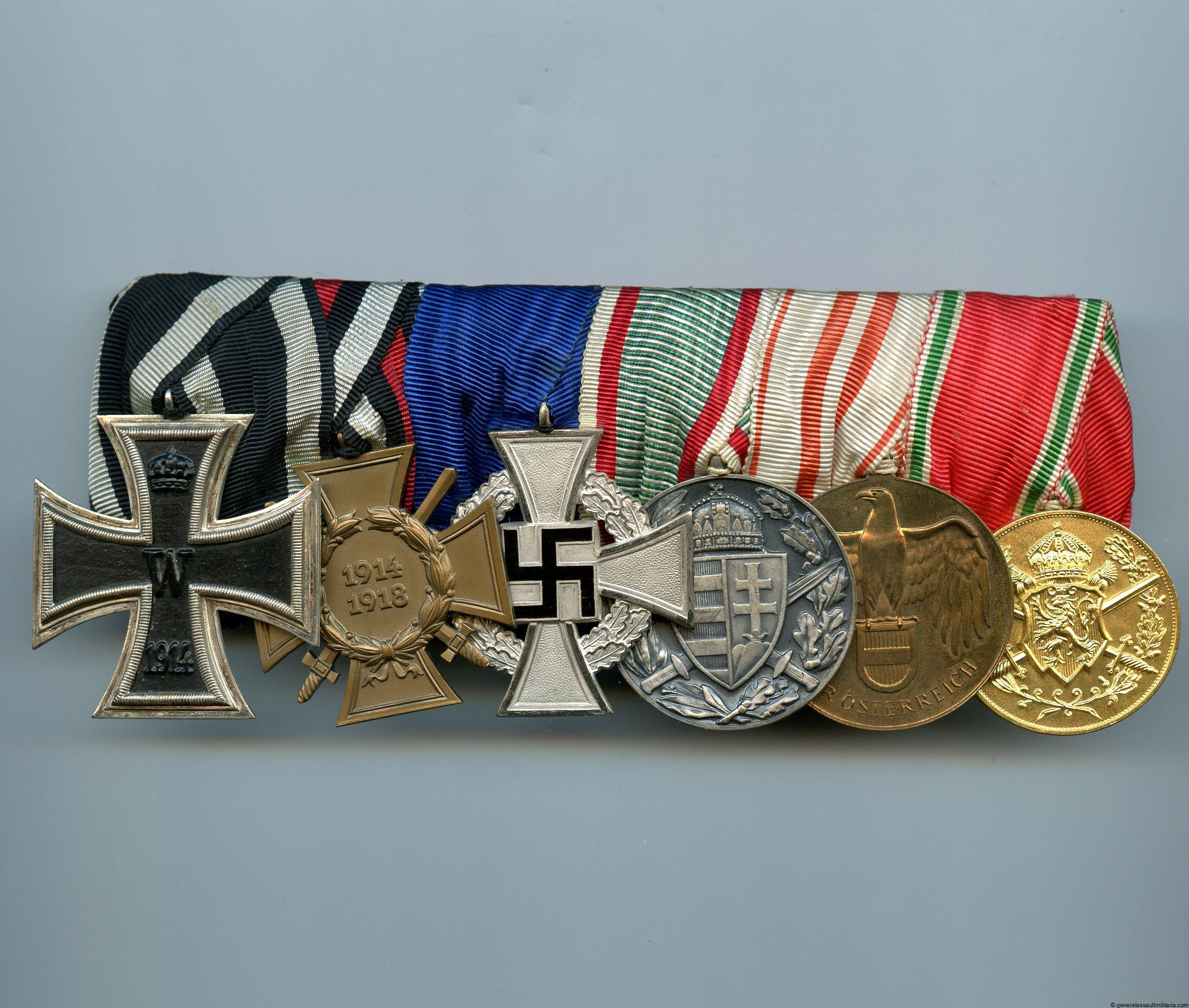 6 piece medal bar with Schickle Ek2 1914