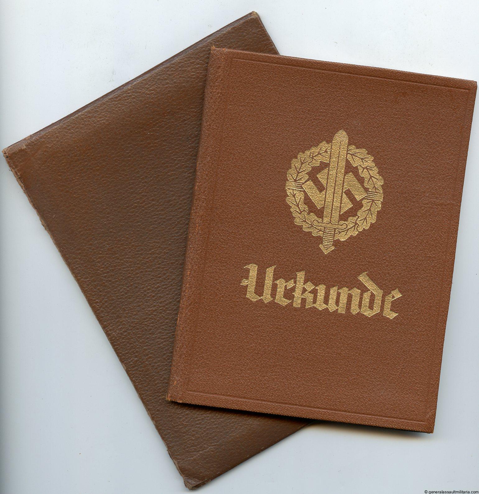 SA Sports badge in bronze booklet