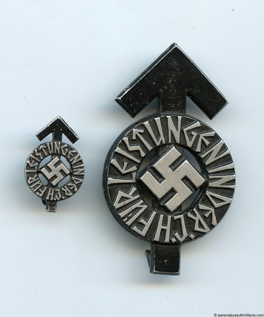 Hitler youth proficiency badge in black set