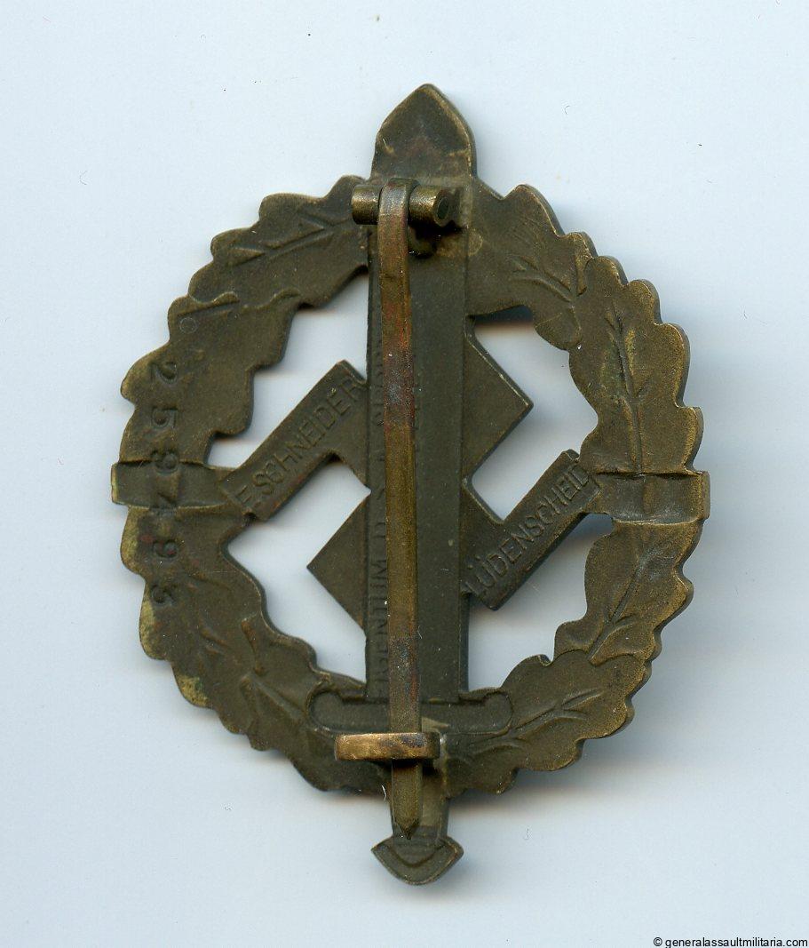 SA Sports badge in bronze - E. Schneider, Lüdenscheid