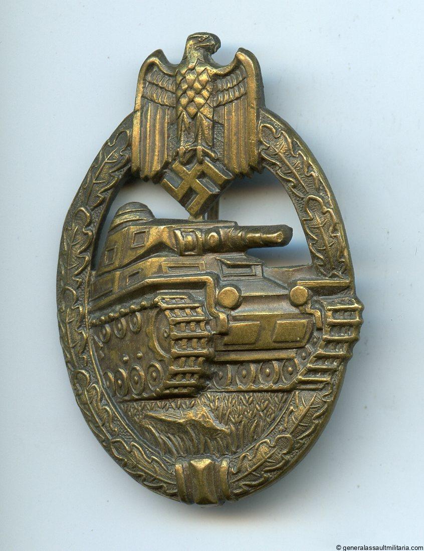 Panzer assault badge in bronze – Karl Wurster, Markneukrichen