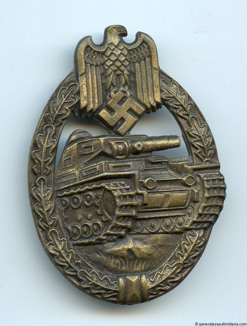 Panzer assault badge in bronze – E. Ferdinand Wiedmann, Frankfurt