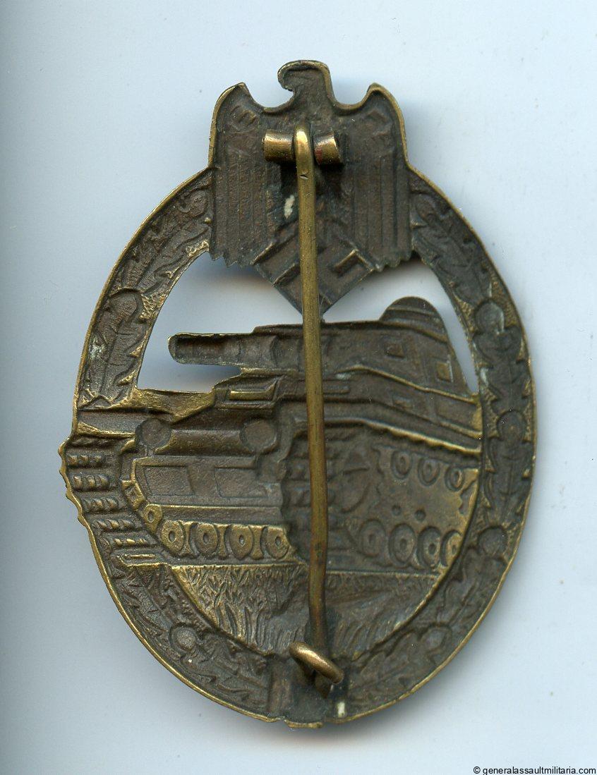 Panzer assault badge in bronze – Karl Wurster, Markneukrichen