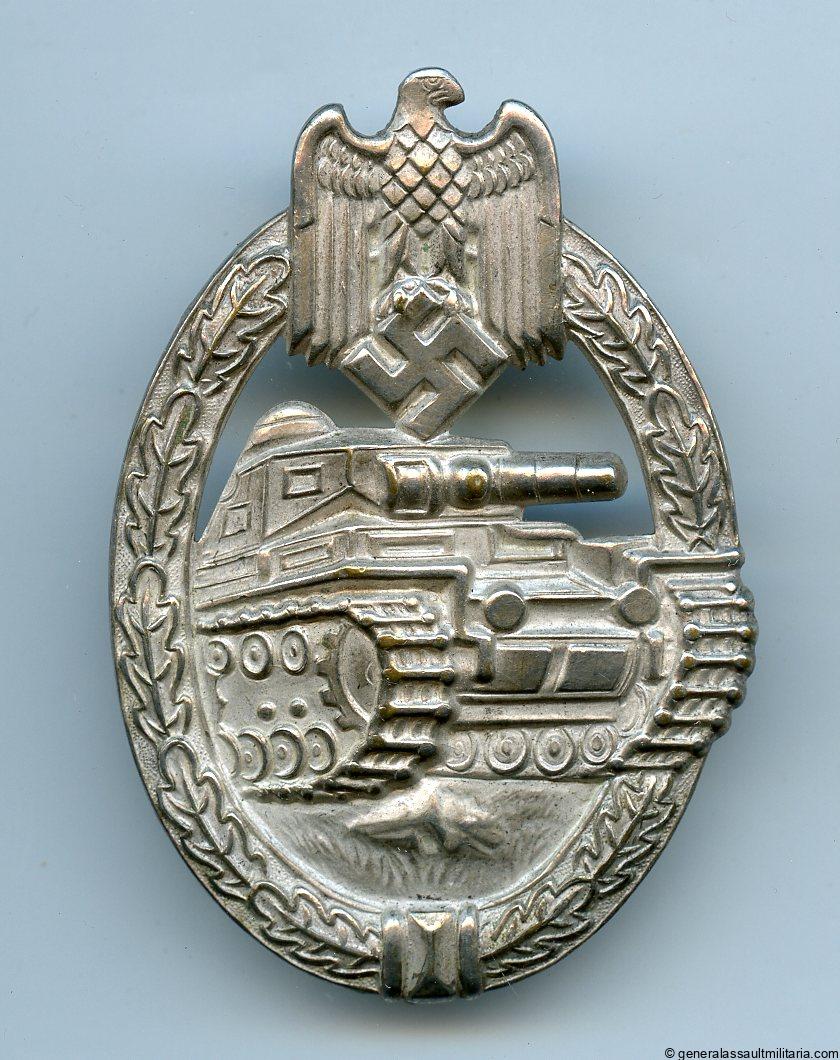 Panzer assault badge in silver – Otto Schickle, Pforzheim