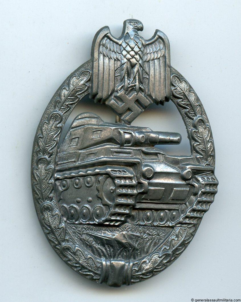 Panzer assault badge in silver – Assmann & Söhne, Lüdenscheid