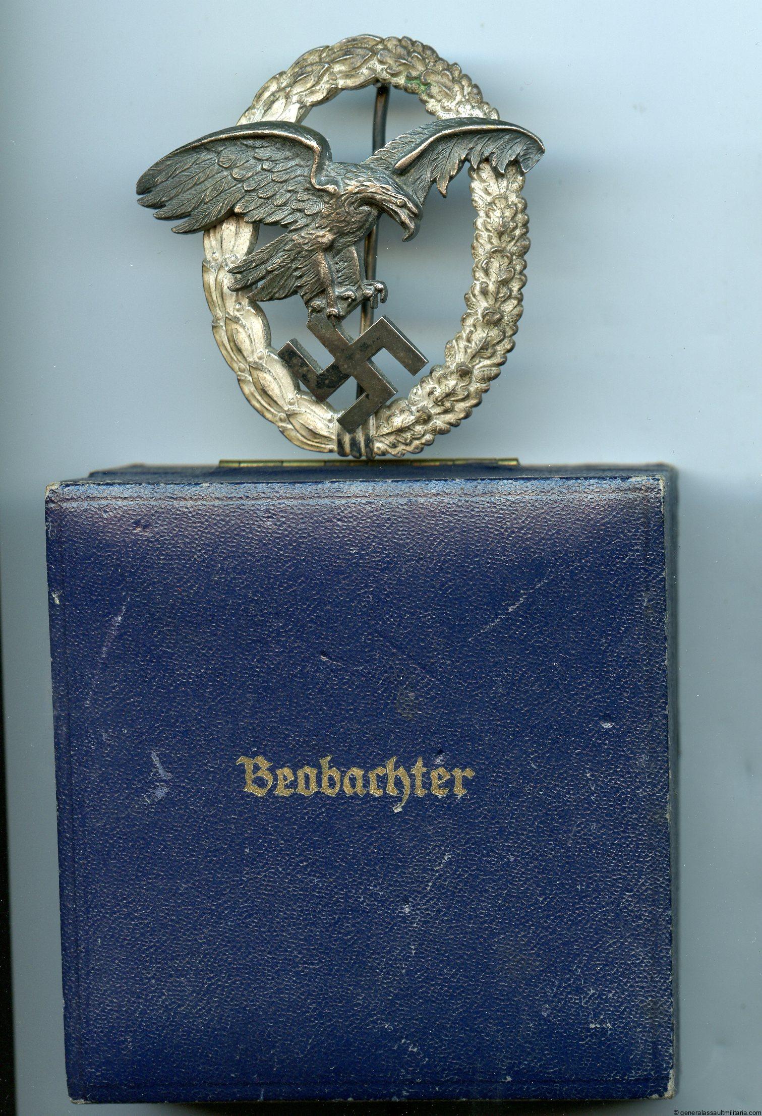 Luftwaffe Observer badge D1 cased - Wilhelm Deumer, Lüdenscheid