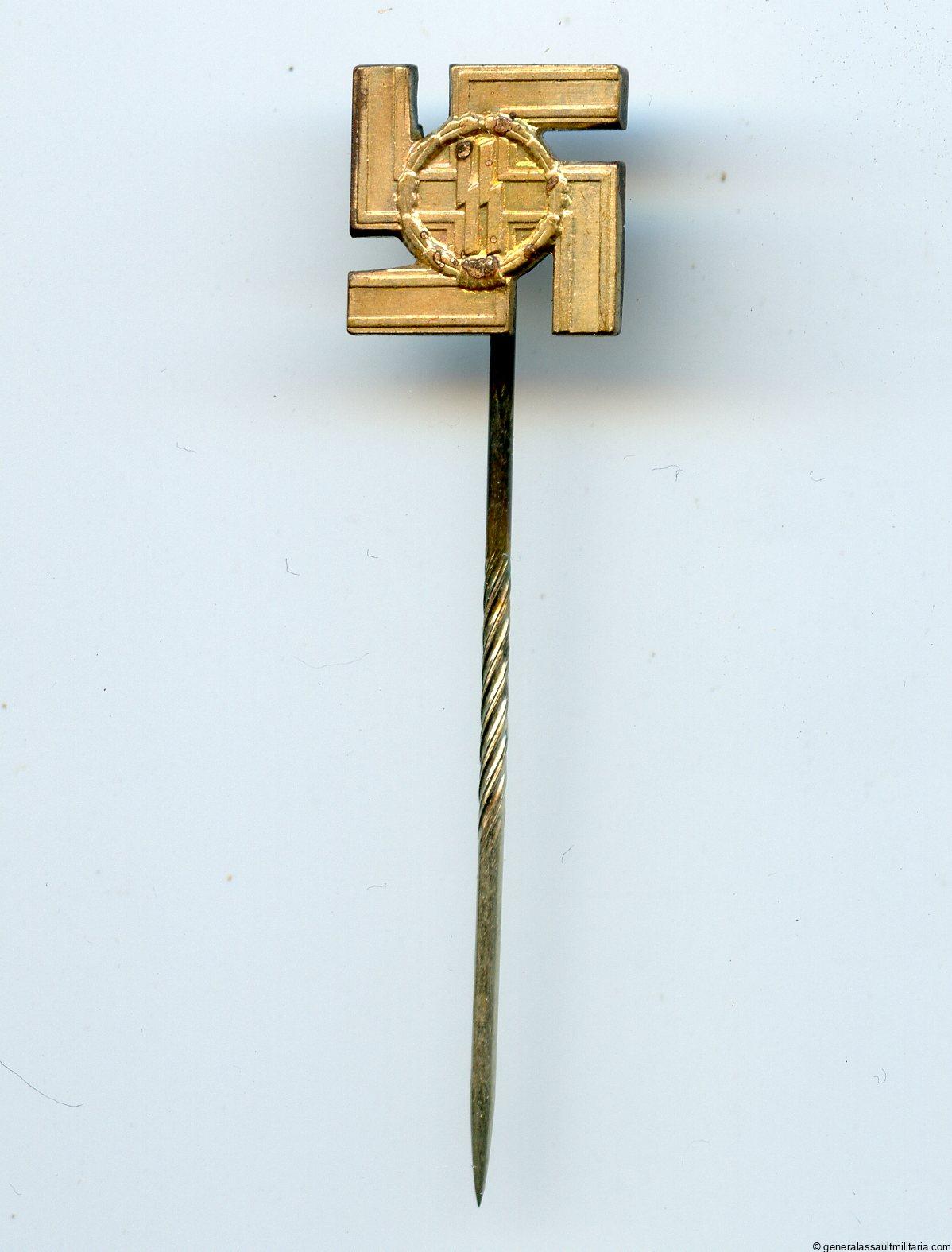 12/25 year ss service medal miniature stickpin