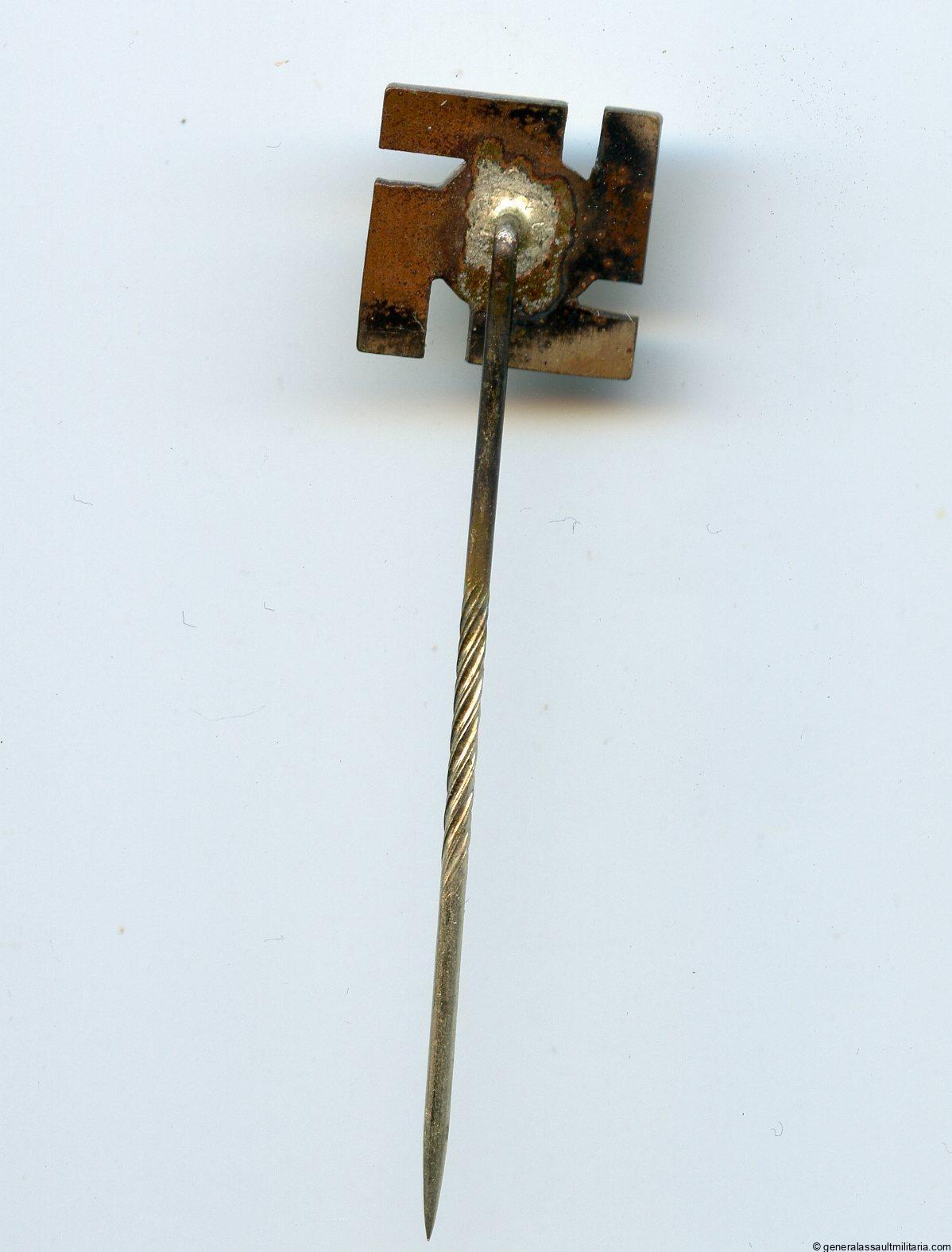 12/25 year ss service medal miniature stickpin