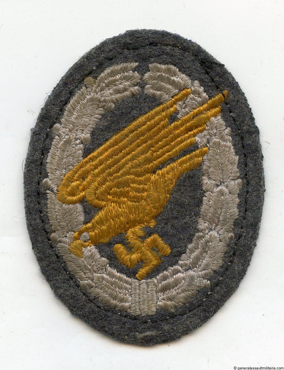 Luftwaffe paratrooper badge cloth
