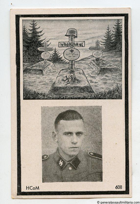 Waffen-SS Death card Frist Huber