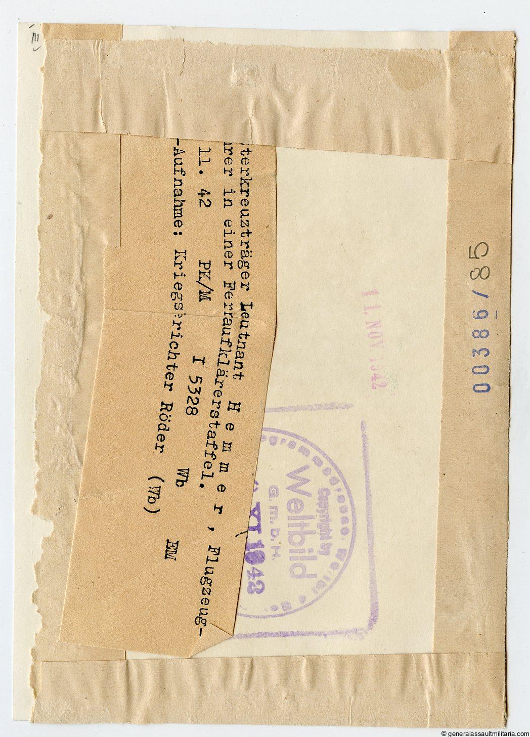 Large size 28x13cm Pressphoto Leutnant Hemmer