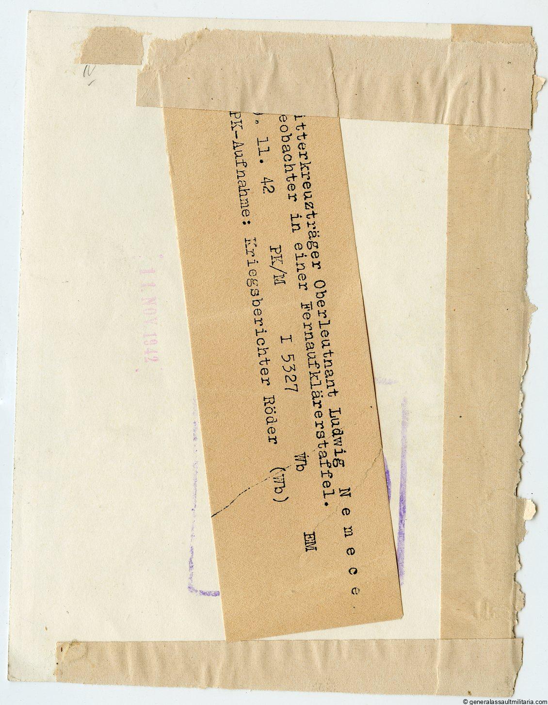 Luftwaffe Pressphoto KC holder Nemece