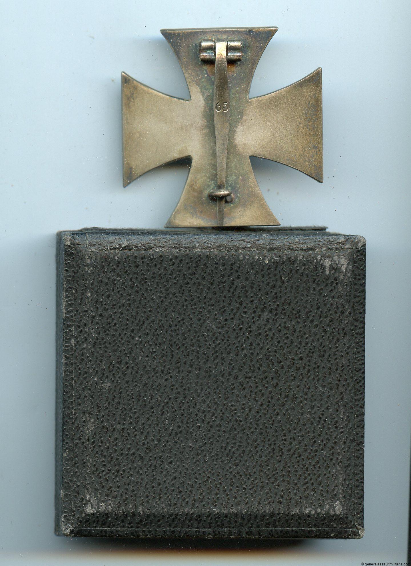 Iron cross 1st class cased - MM65 Klein & Quenzer, Idar Oberstein
