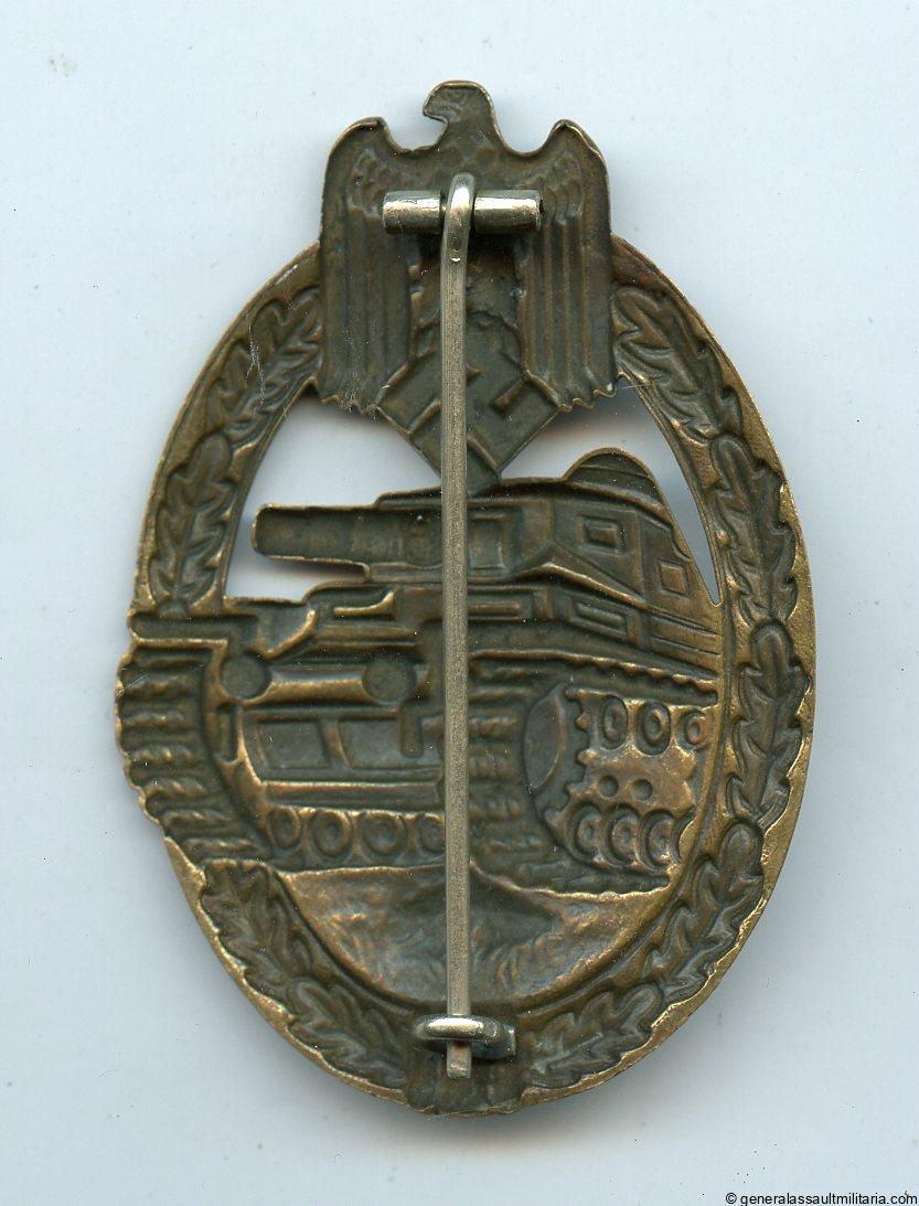 Panzer assault badge in bronze – Otto Schickle, Pforzheim