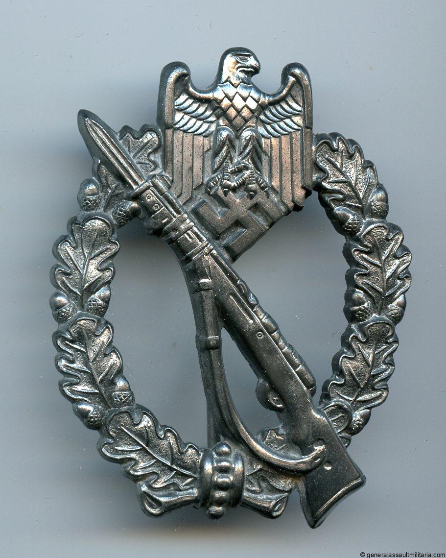 Infantry assault badge in silver – Hermann Werstein, Jena
