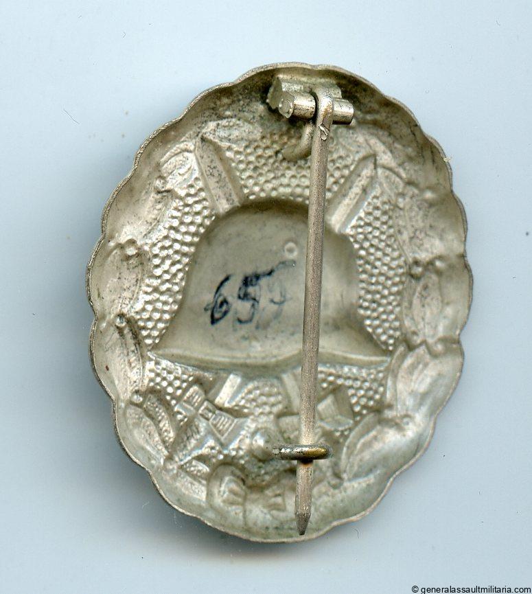Wound badge in silver WW1