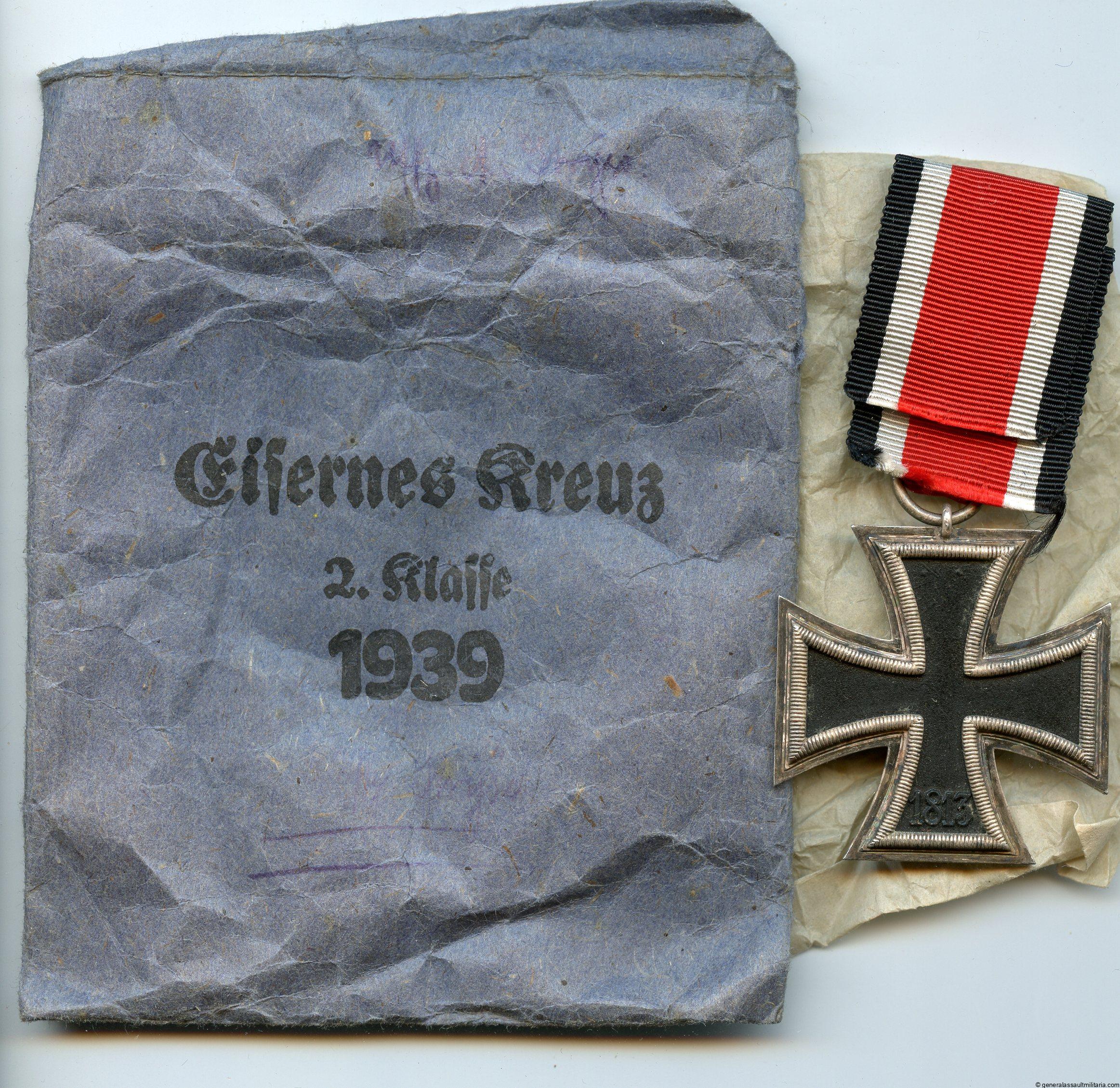 Iron cross 2nd class + Packet - MM6 Fritz Zimmermann, Stuttgart