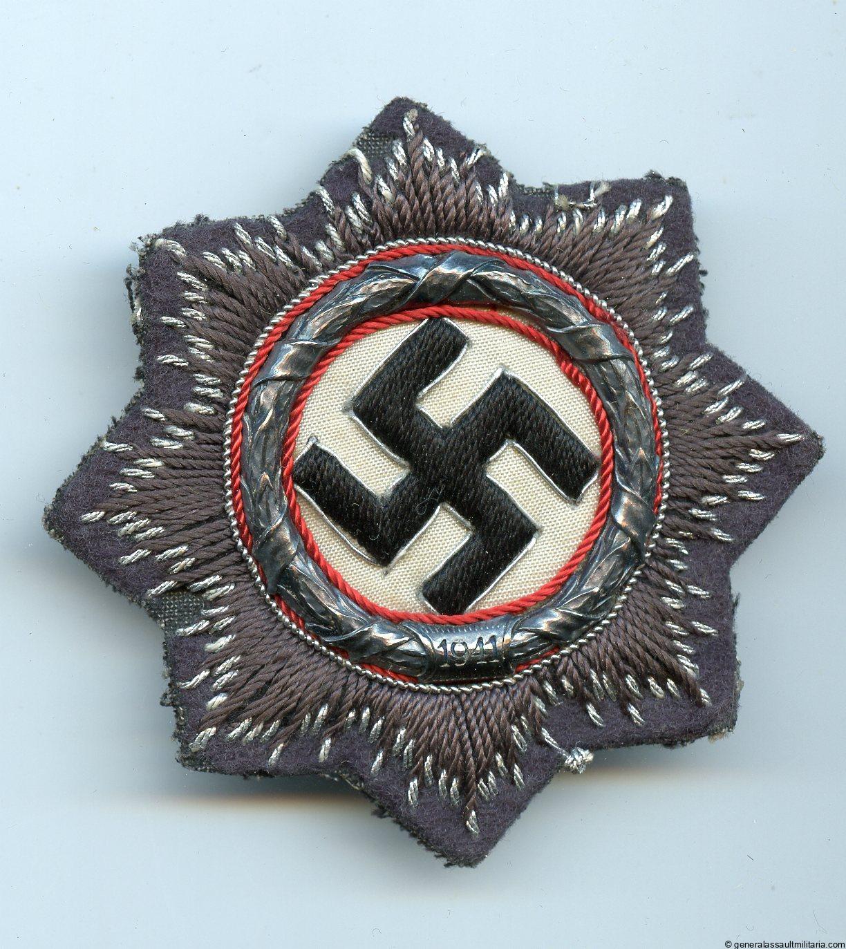 Luftwaffe German cross in silver cloth variant
