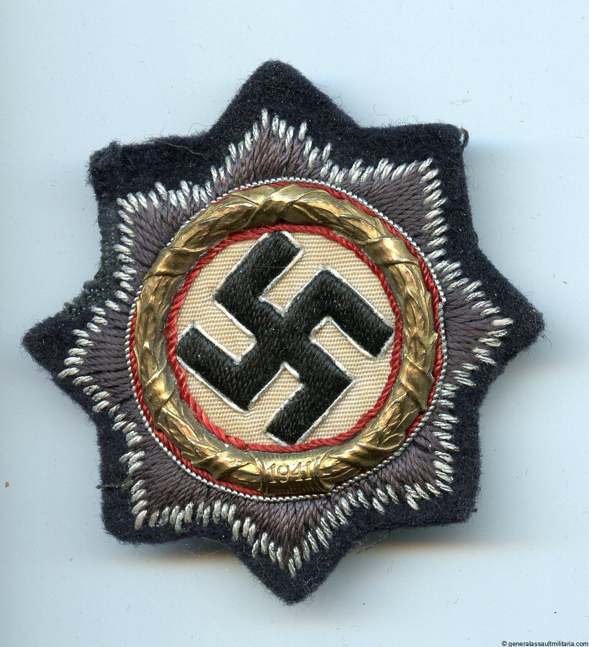 German cross in gold on Kriegsmarine cloth
