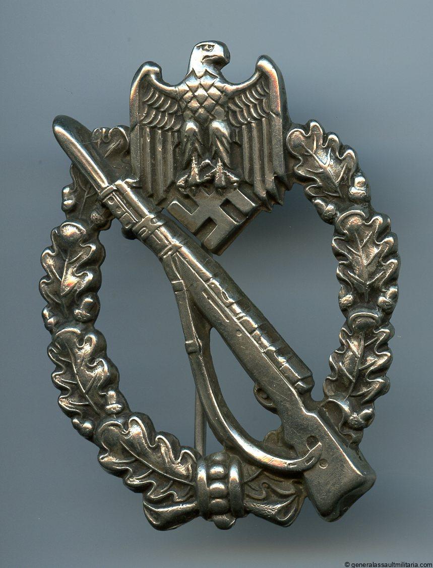 Infantry assault badge in silver – Nickel silver C.E. Juncker, Berlin