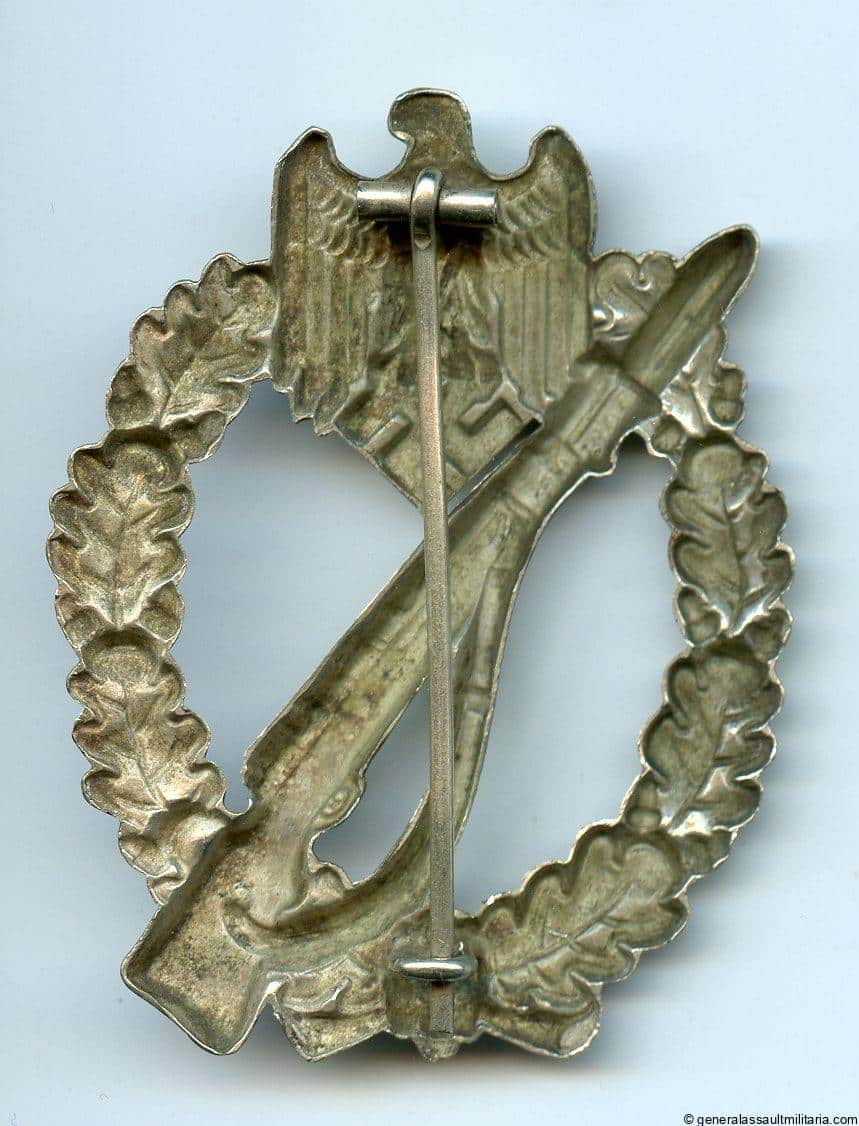 Infantry assault badge in silver – Nickel silver C.E. Juncker, Berlin