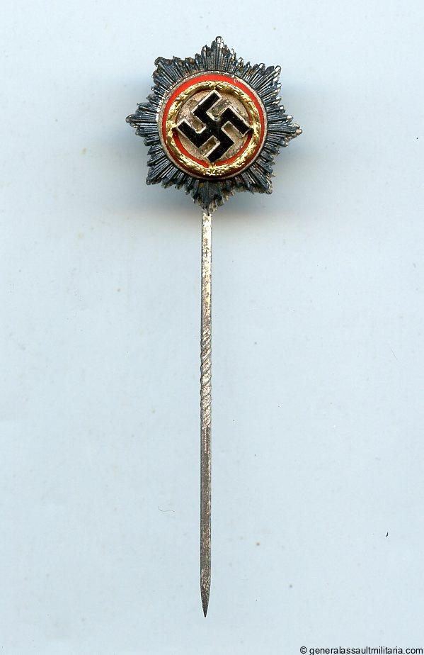 16mm German cross in gold stick pin