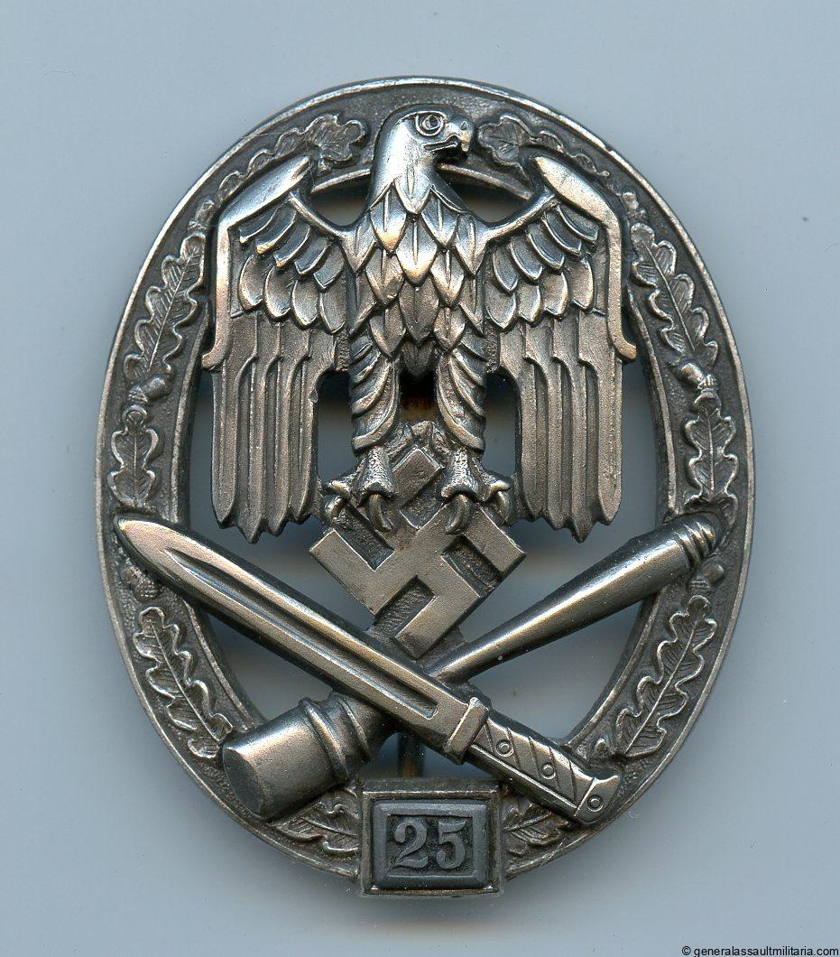 Numbered general assault badge 25 – Josef Felix & Söhne, Gablonz
