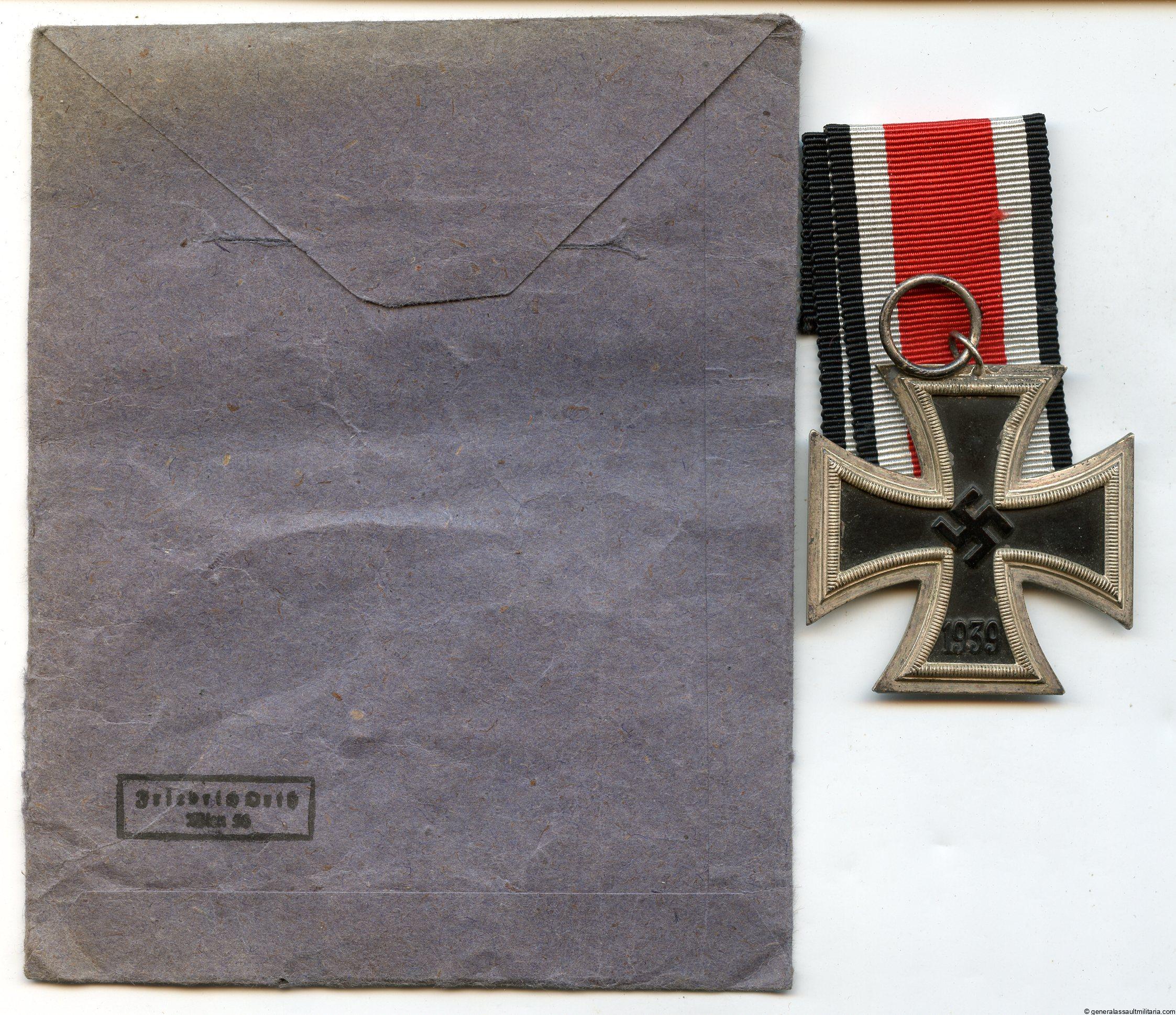 Iron cross 2nd class + packet - MM15 Friedrich Orth, Wien