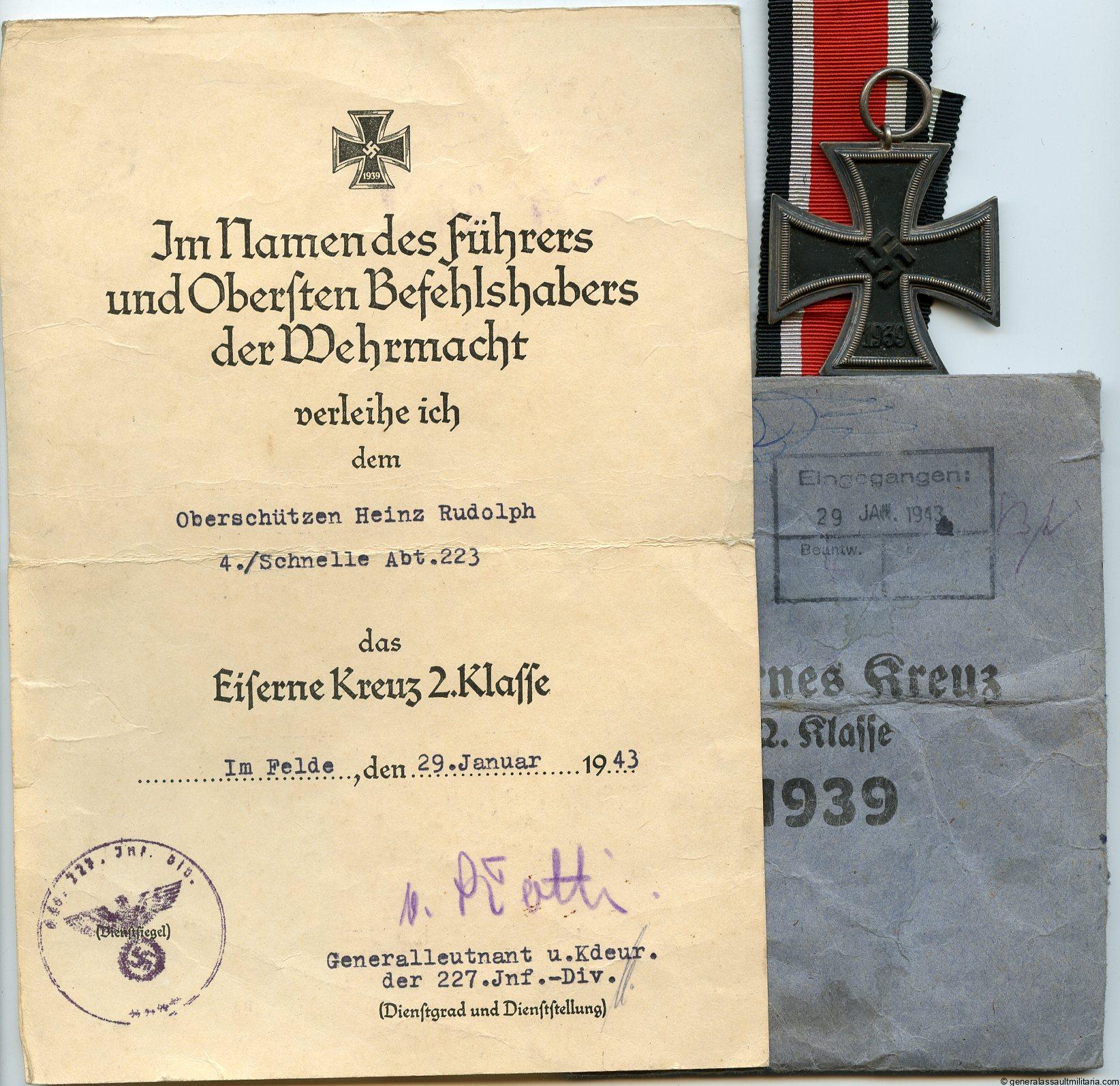 Iron cross 2nd class set - Schnelle Abteilung 223