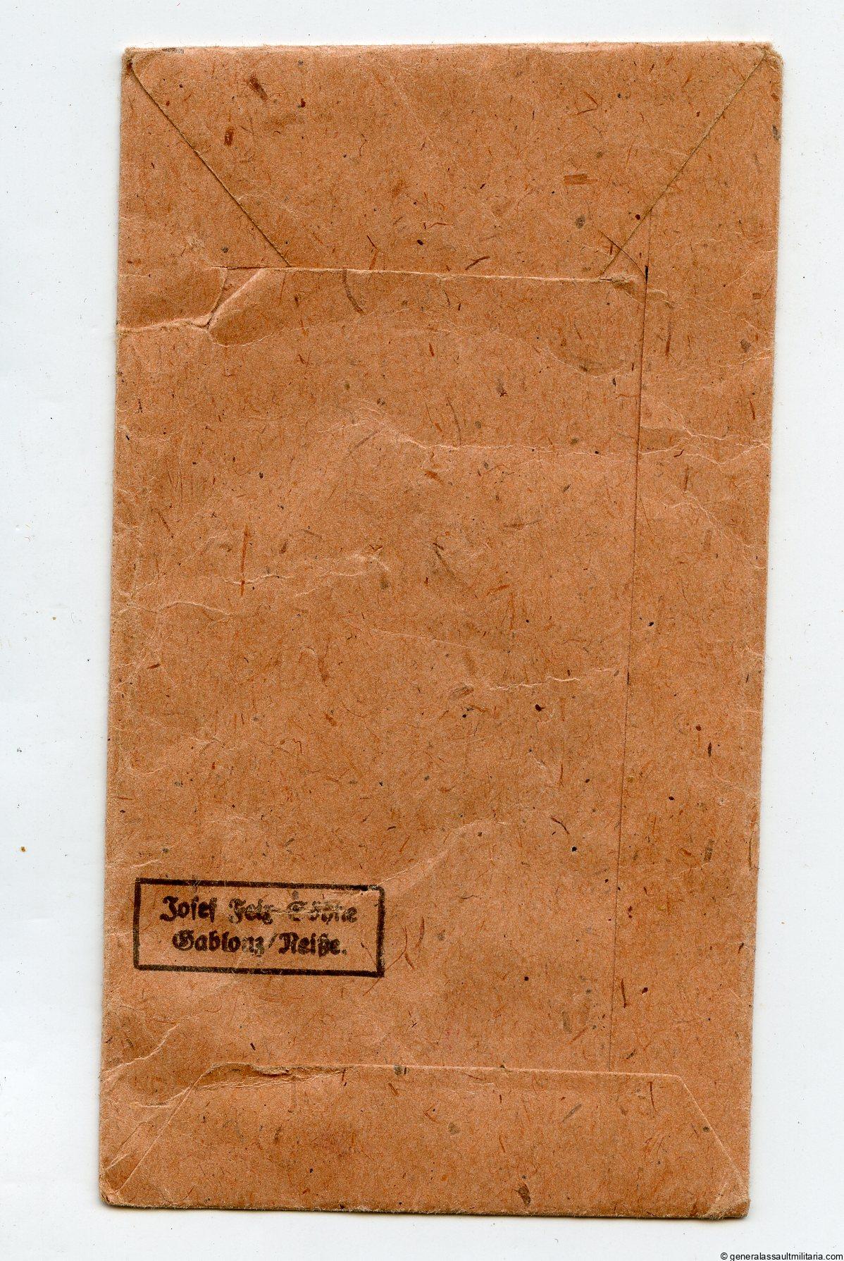 Infantry assault badge in bronze packet – Josef Felix & Söhne, Gablonz
