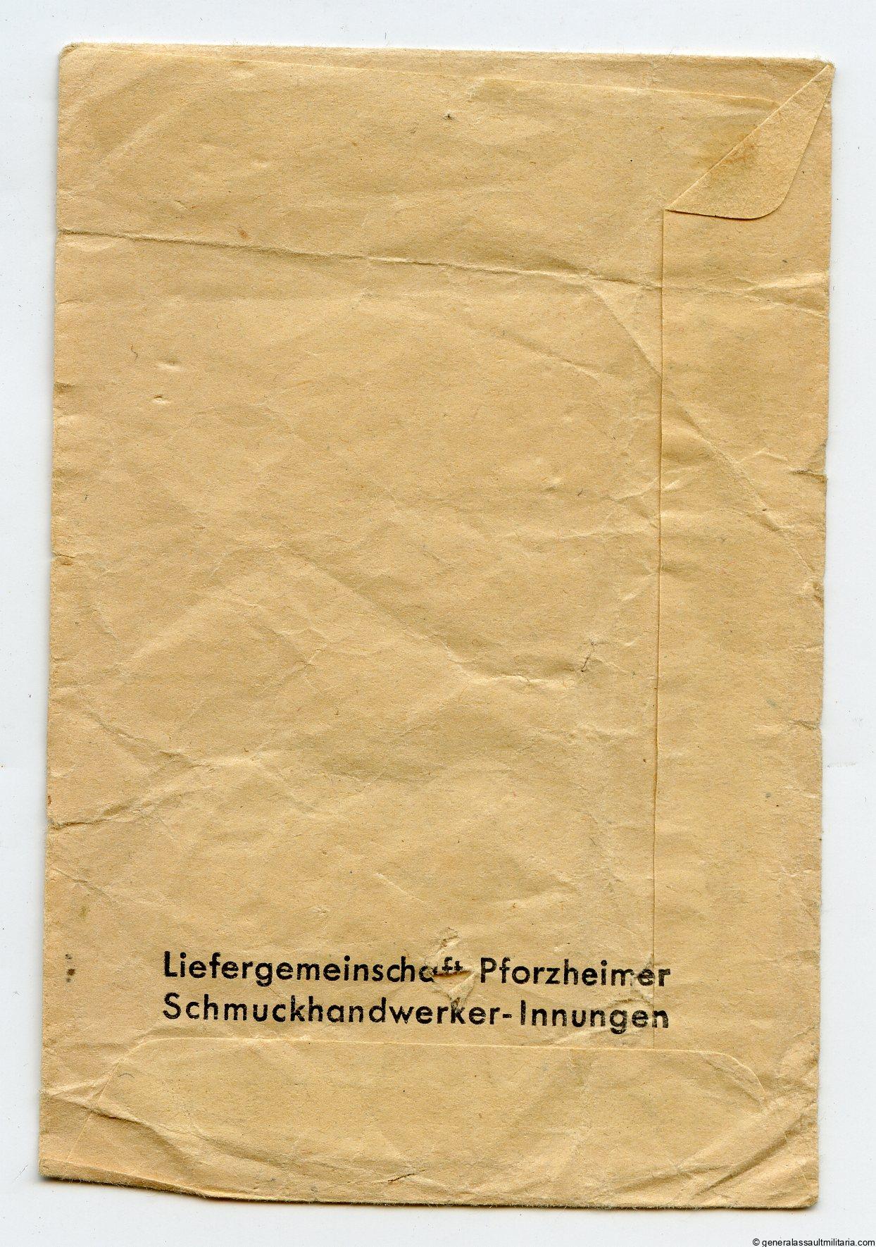 Wound badge black packet - Liefergemeinschaft Pforzheimer Schmuckhandwerker-Innungen