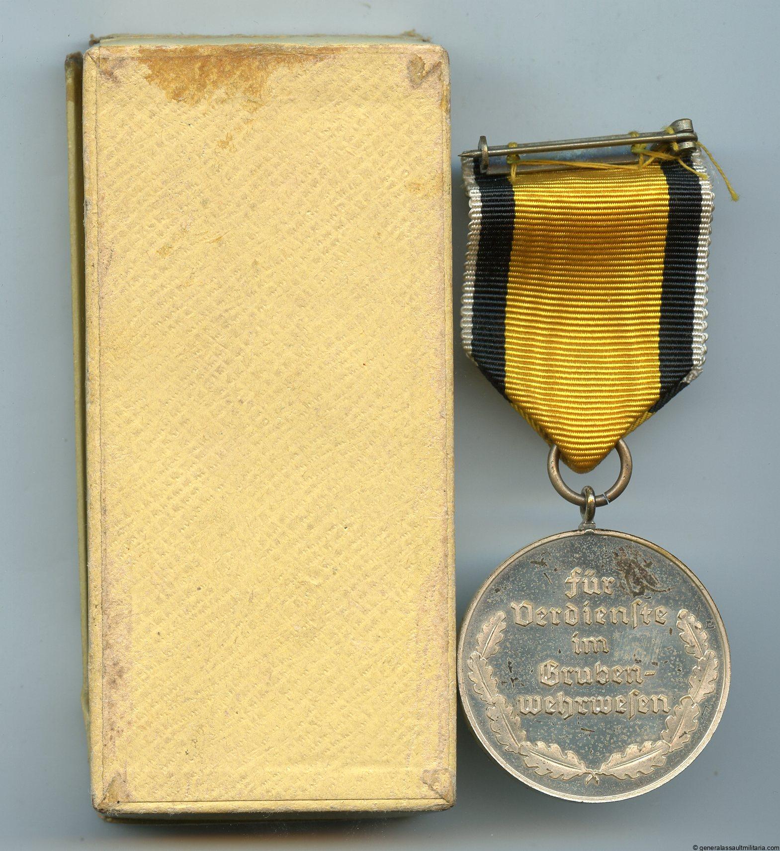 Mine rescue medal cased