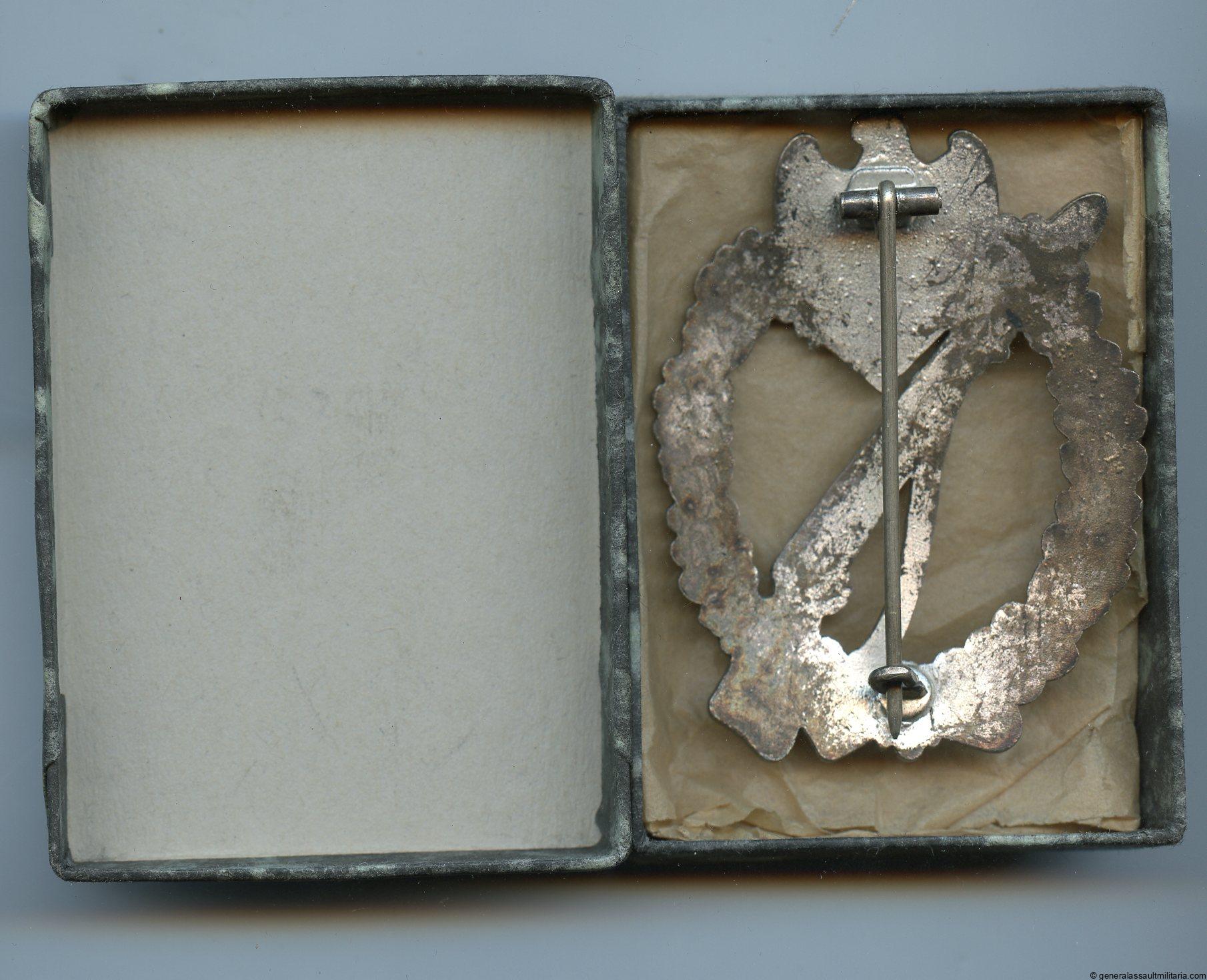 Infantry assault badge + box - Gustav Brehmer, Markneukrichen